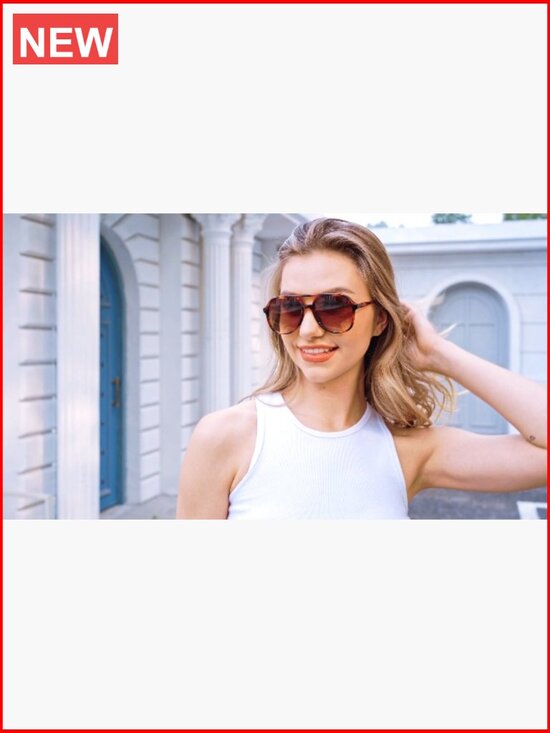 Retro Square Double Bridge Aviator Sunglasses UV400 Unisex 3 Pack main image 6